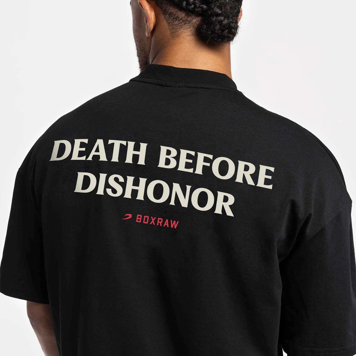 Camiseta Boxraw Death Before Dishonor Oversize Negro  - Image 5