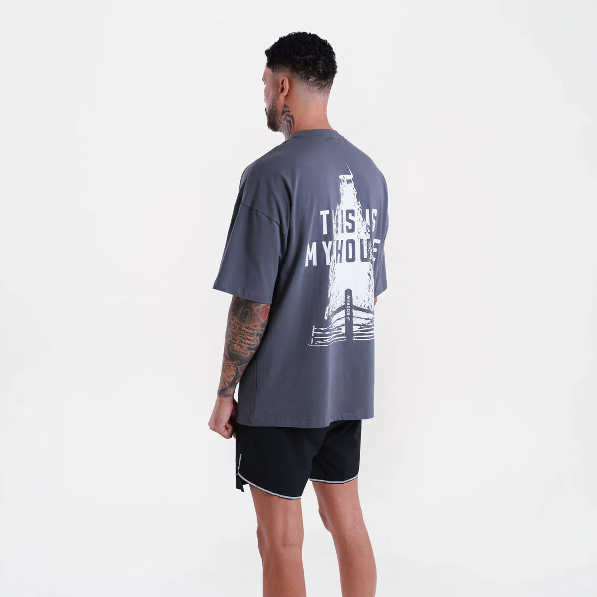 Camiseta Boxraw This Is My House Oversize Gris  - Image 4