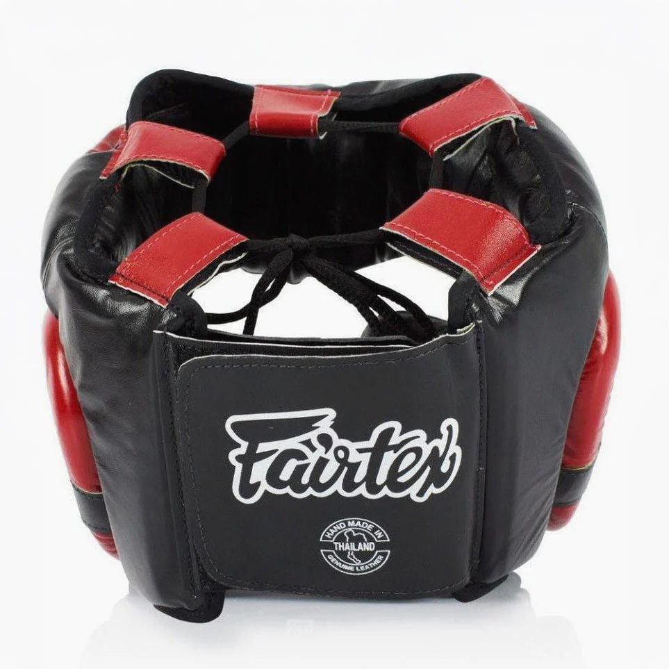 Casco Fairtex Diagonal Vision Sparring HG13 Negro-rojo - Image 4