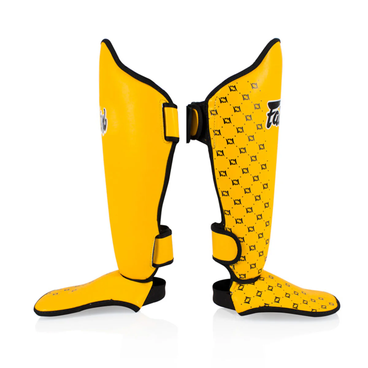 Espinilleras Fairtex Competición SP5 con parapiés Amarillo - Image 3