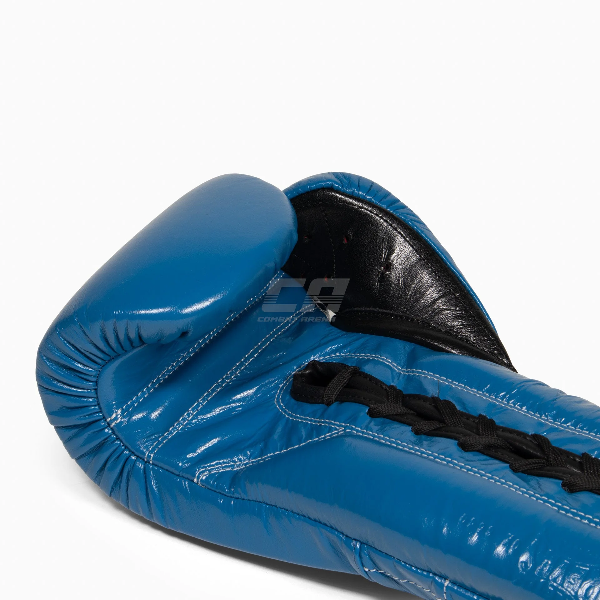 Guantes de boxeo Cleto Reyes Traditional Training CE4 Azul-negro con Cordones  - Image 10