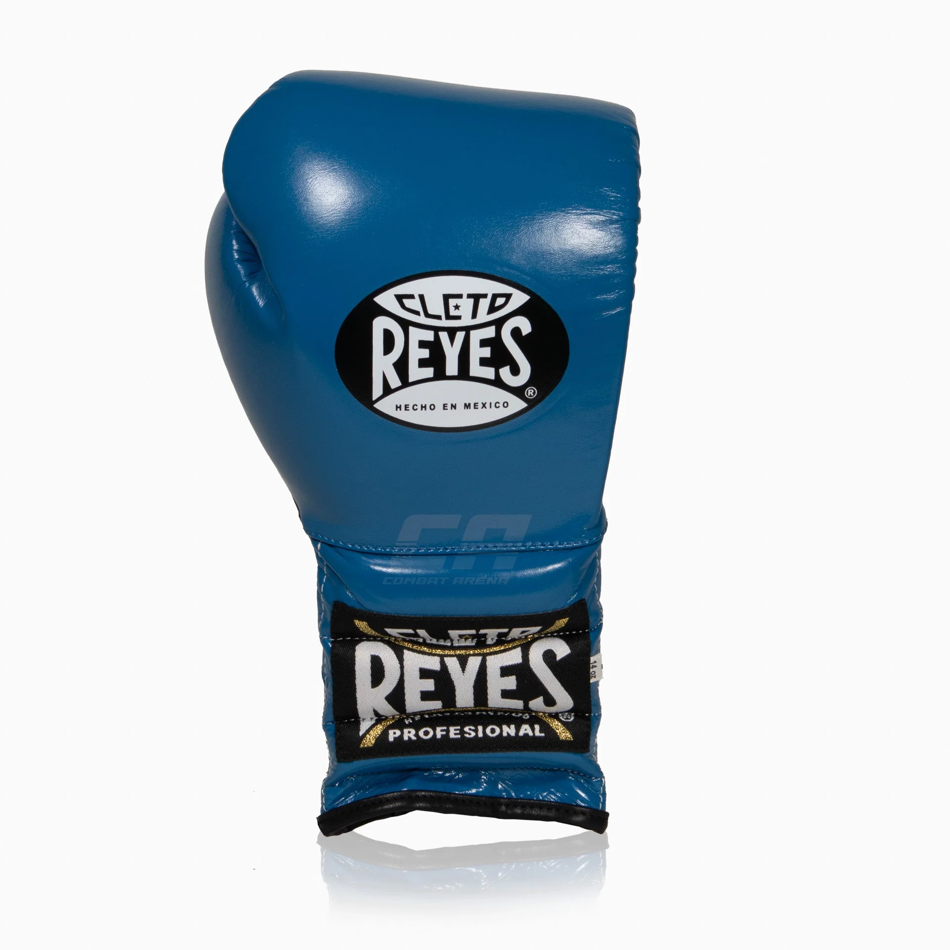 Guantes de boxeo Cleto Reyes Traditional Training CE4 Azul-negro con Cordones  - Image 2