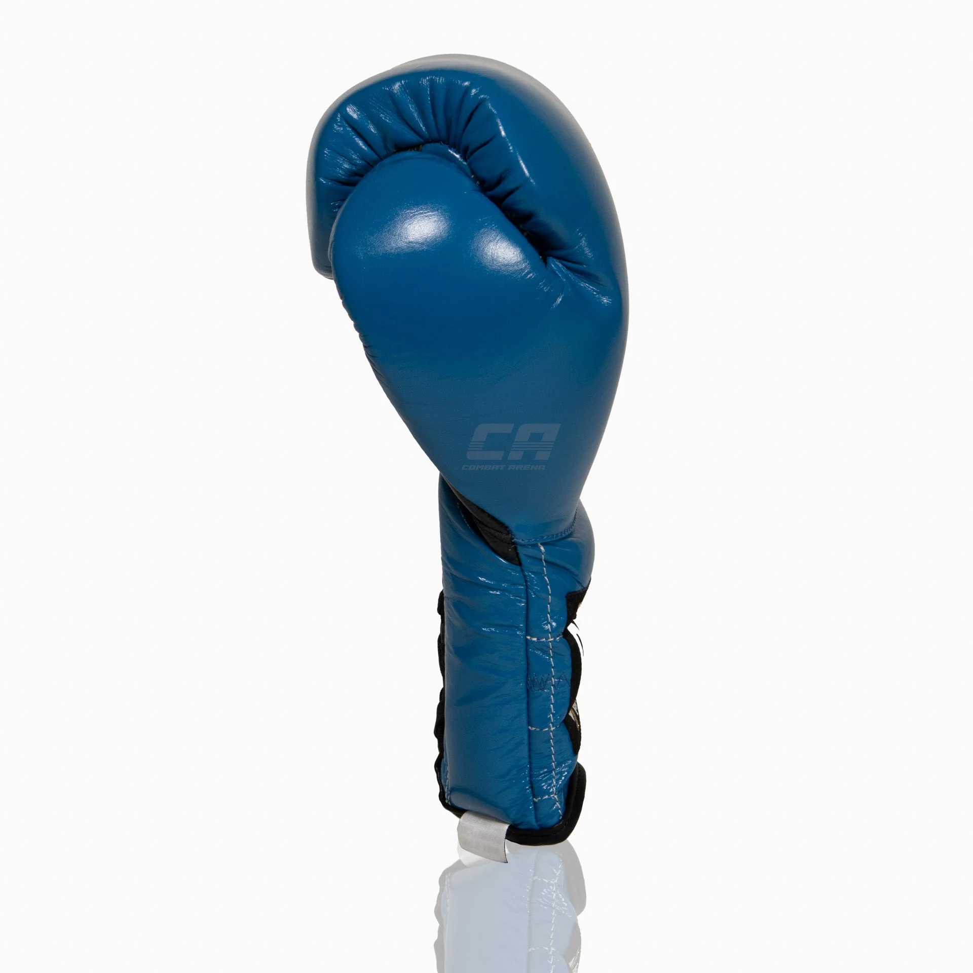 Guantes de boxeo Cleto Reyes Traditional Training CE4 Azul-negro con Cordones  - Image 3