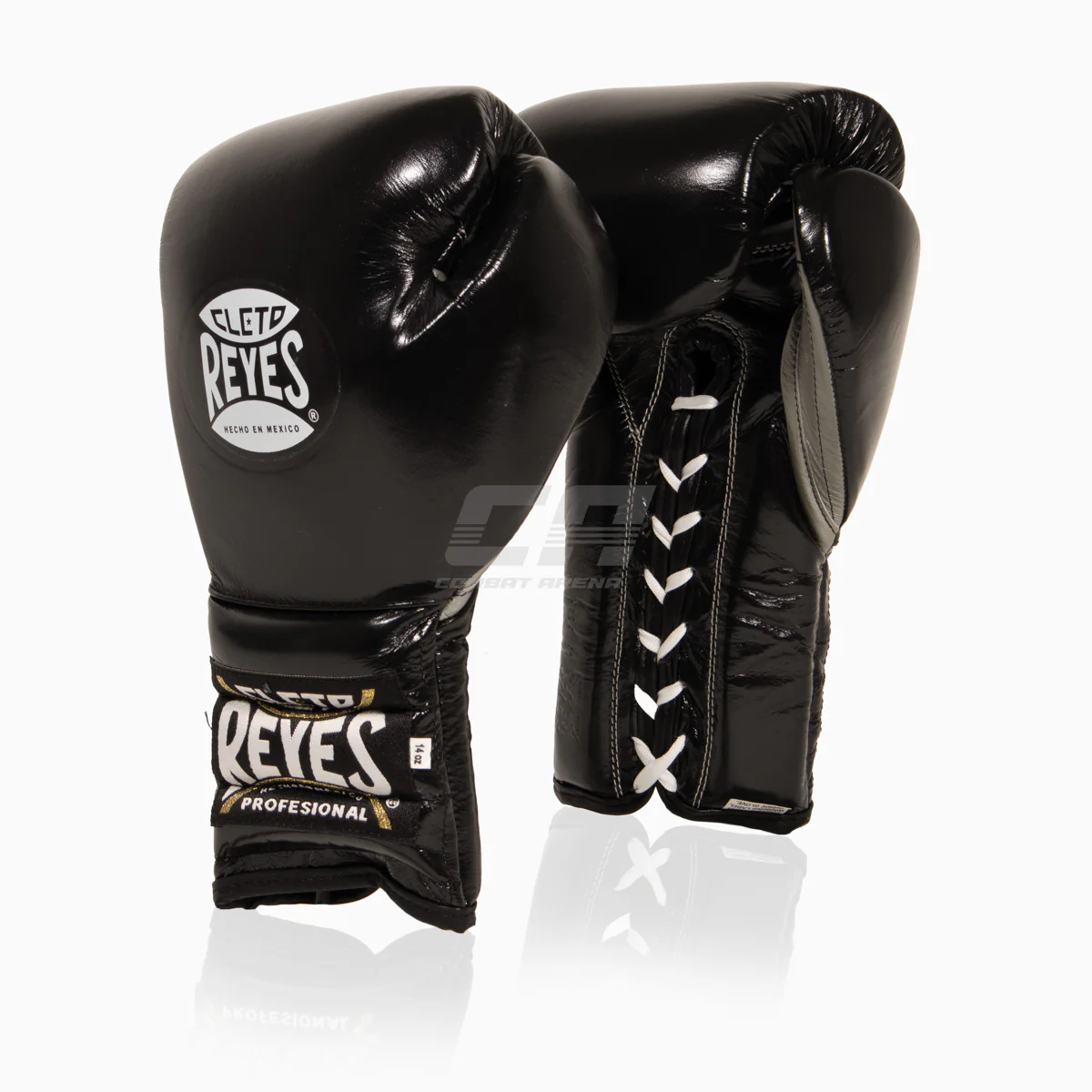 Guantes de boxeo Cleto Reyes Traditional Training CE4 Negro-plata con Cordones 