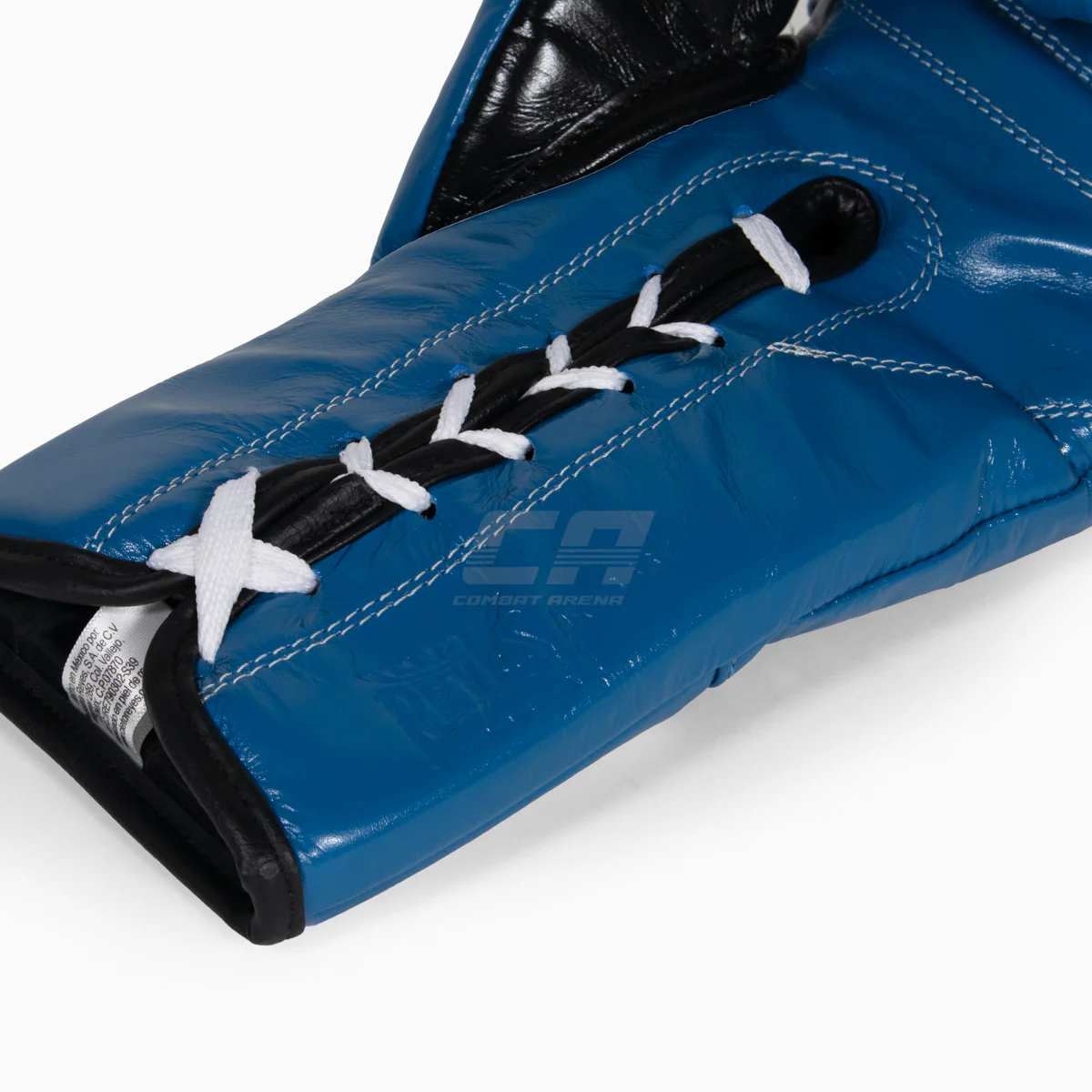 Guantes de boxeo Cleto Reyes Profesional CB2 Azul-negro con cordones - Image 7