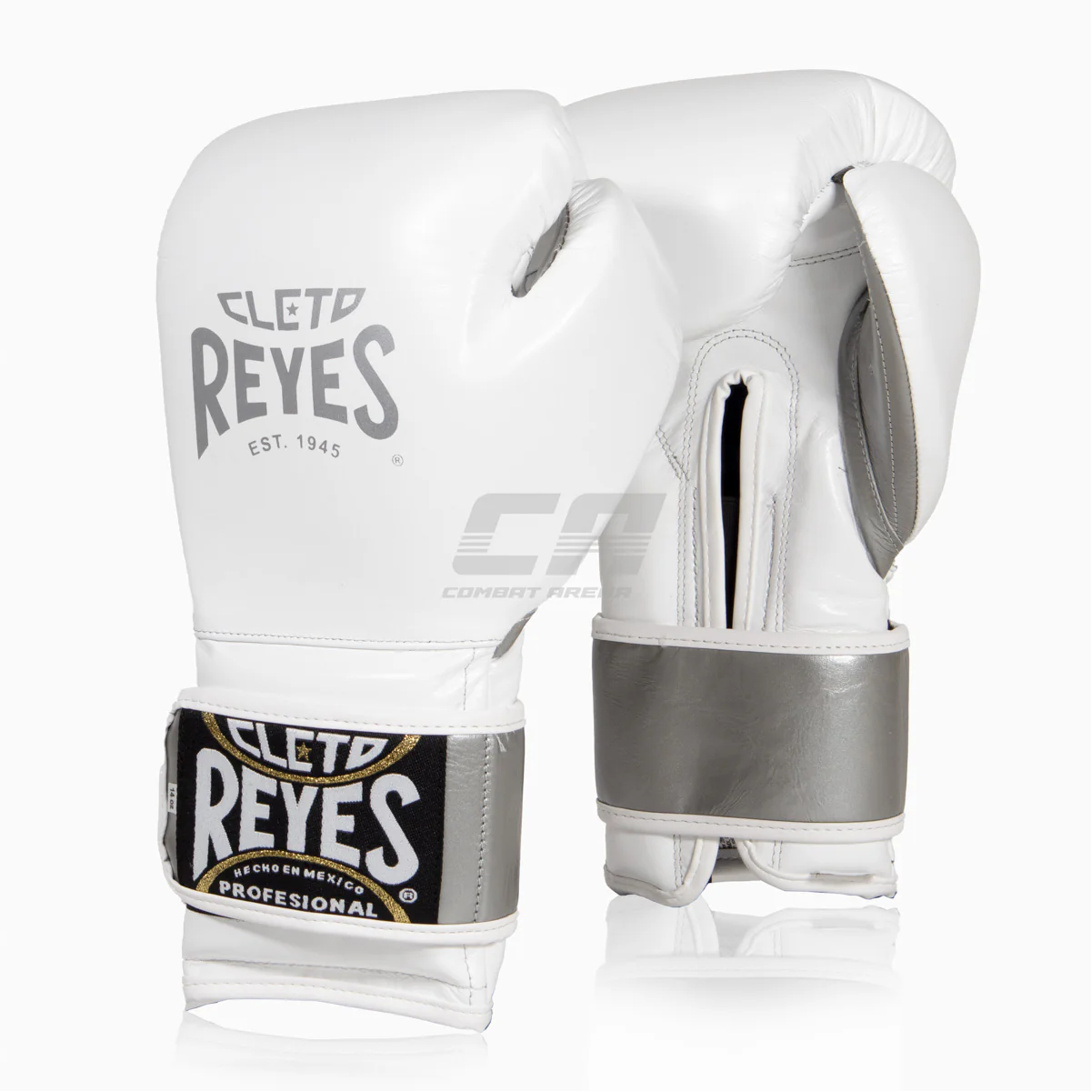 Guantes de boxeo Cleto Reyes Sparring CE6 Blanco-plata Edición Especial 