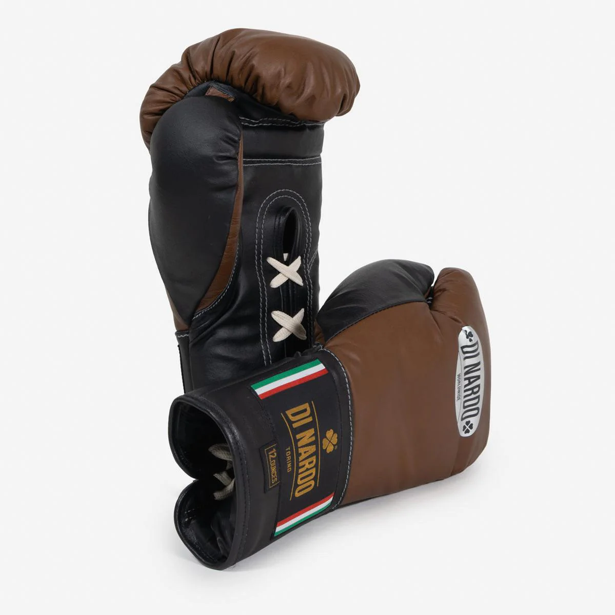 Guantes de boxeo Di Nardo con Cordones 12 Oz Marrón-negro 