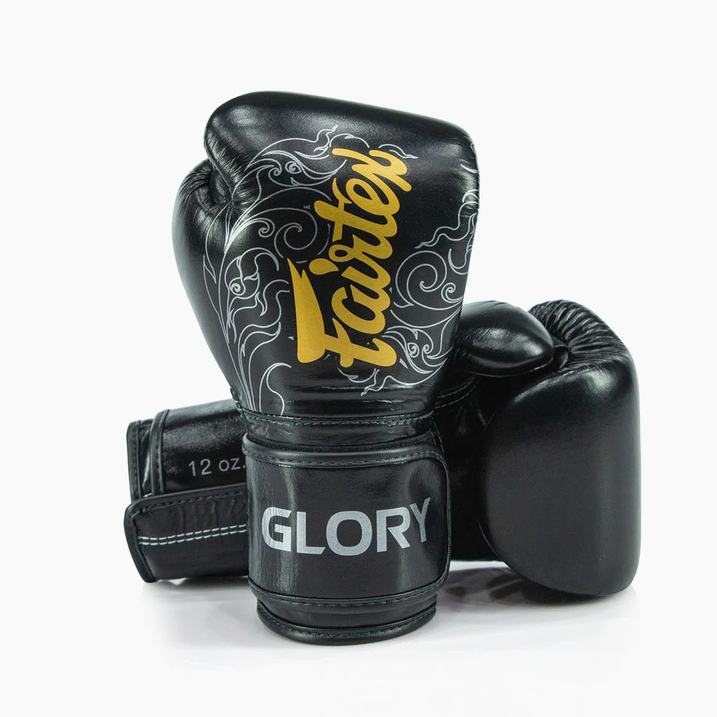Guantes de boxeo Fairtex x Glory BGVG3 Negro-plata 