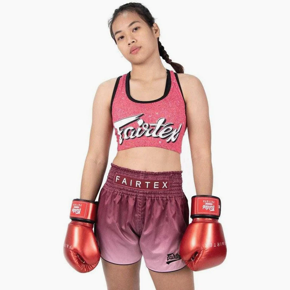 Guantes Muay Thai Fairtex Metálico BGV22 Rojo - Image 6