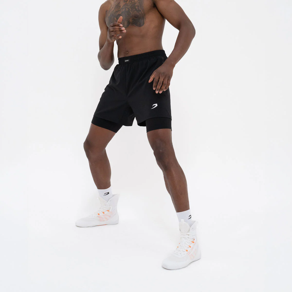 Pantalones cortos de entrenamiento Boxraw 2 en 1 Valdes Negro - Image 4