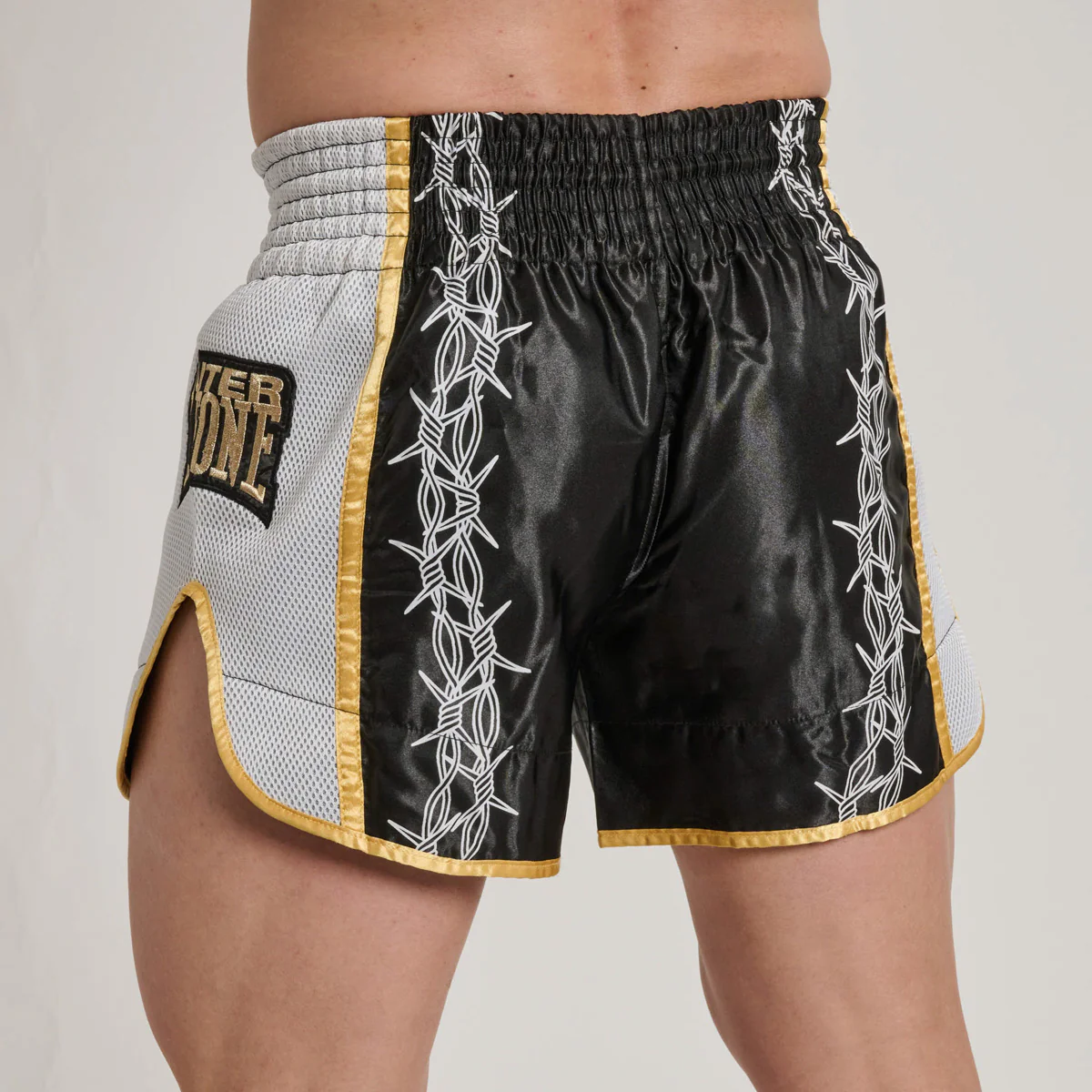 Pantalones cortos kick-tailandés Leone IUTER Barbed Wire AB05IU Nero - Image 5