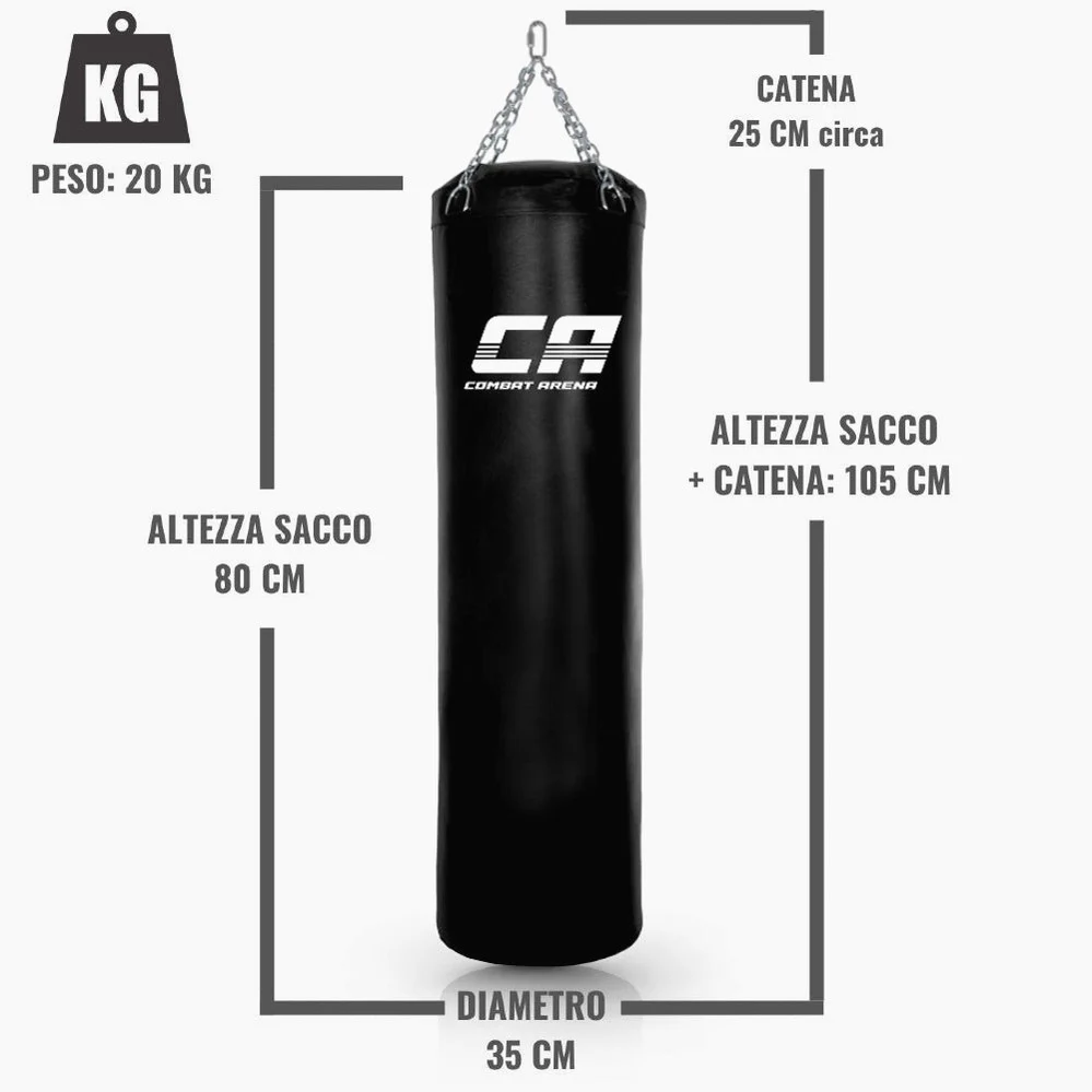 Saco de boxeo Combat Arena Entrenamiento PRO 20 Kg Negro - Image 2