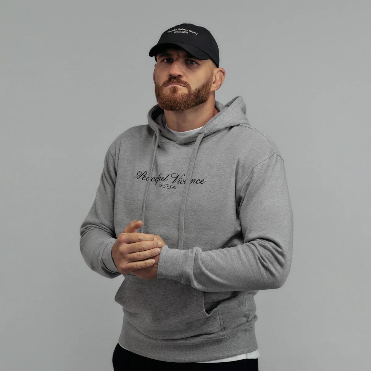 Sudadera Manto Peaceful Violence con capucha Gris  - Image 5